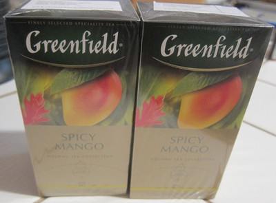 GREENFIELD OOLONG SPICY MANGO Tea Bags  LOT of TWO Boxes