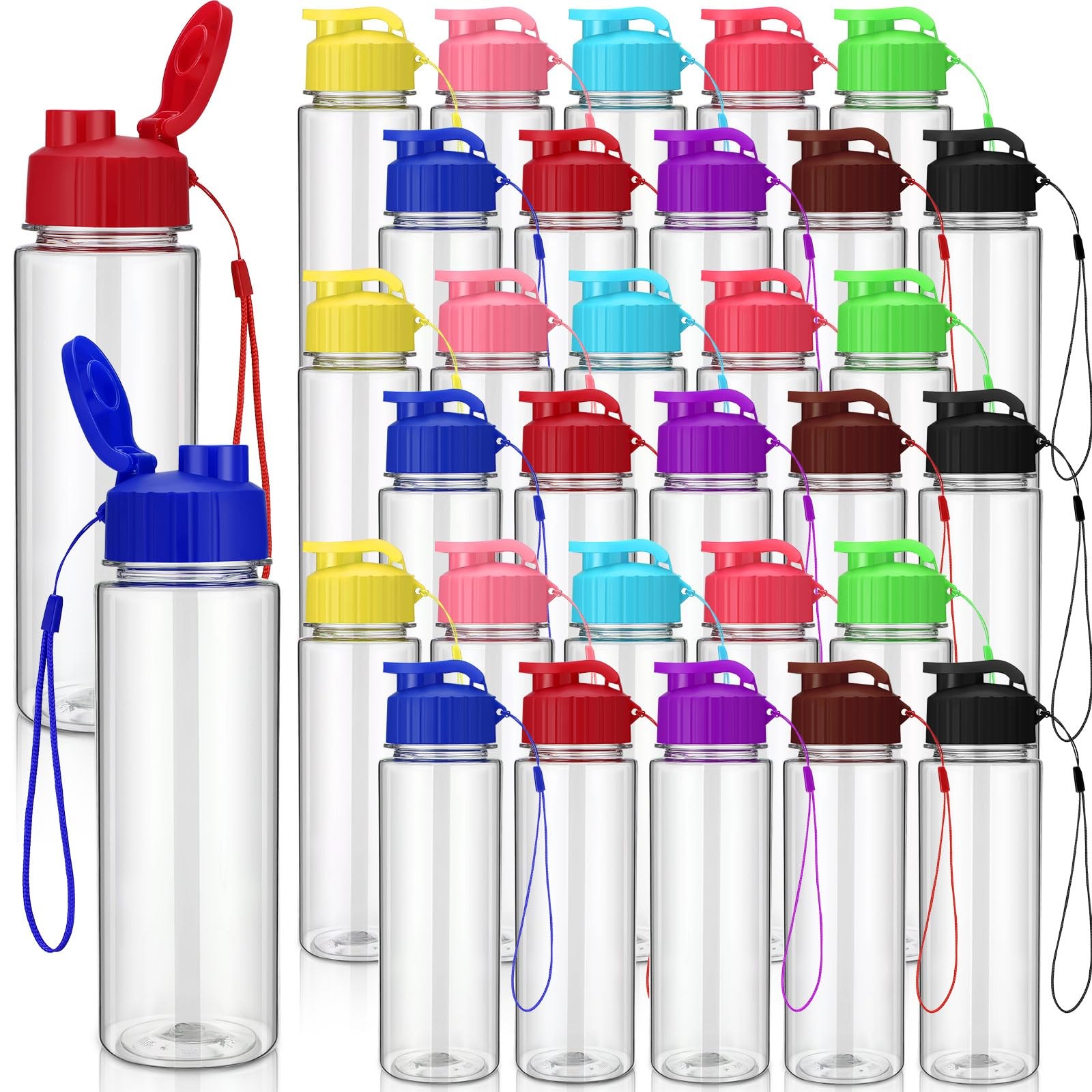 Bulk 17 Oz Plastic Sports Water Bottles Bulk With Hand...