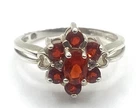 Vintage Sterling Silver / 925 Garnet Cocktail Ring Size 8