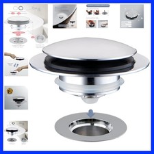 Chrome Plated Universal Tub Dain Stopper, Pop Up Bath Drain Tip Toe Bathtub D...