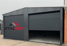 Blechgarage 8x7x4m Fertighalle Stahlhalle Autowerkstatt Blechhalle Sektionaltore