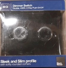 BG Slim‑Profile Double Dimmer Switch (400W, 2‑Way, Push On/Off)