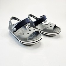 Crocs Crocband Grey Navy Adjustable Open Toe Sandal Toddler C7 Water Resistant