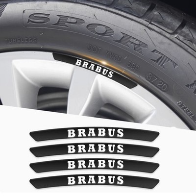 4x Brabus Felgen Emblem Aufkleber Mercedes Brabus 3D Logo 90mm x 80mm Schwarz