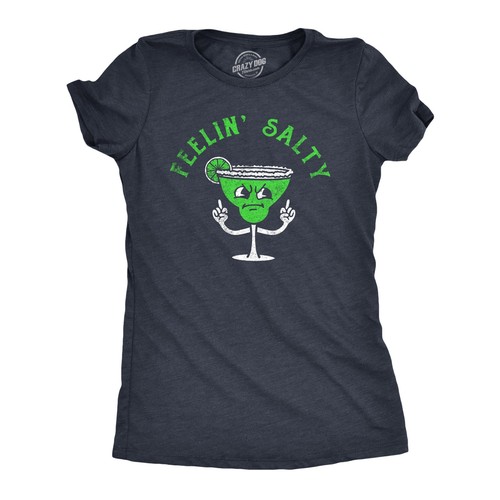 Womens Feelin Salty T Shirt Funny Angry Margarita Mixed Drinks Lovers Tee For