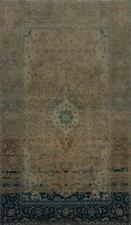 Vintage Traditional Area Rug 6x11 Hand-knotted with Rich Patterns and Warm Tones
