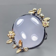 Unique ring 34 ct Natural Chalcedony Ring 925 Sterling Silver Size 8 /R433830