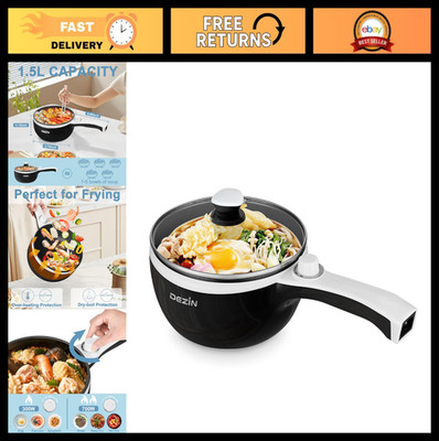Portable Electric Hot Pot 1.5L Non-Stick Cooker, Dual Power, Ideal for Cooking
