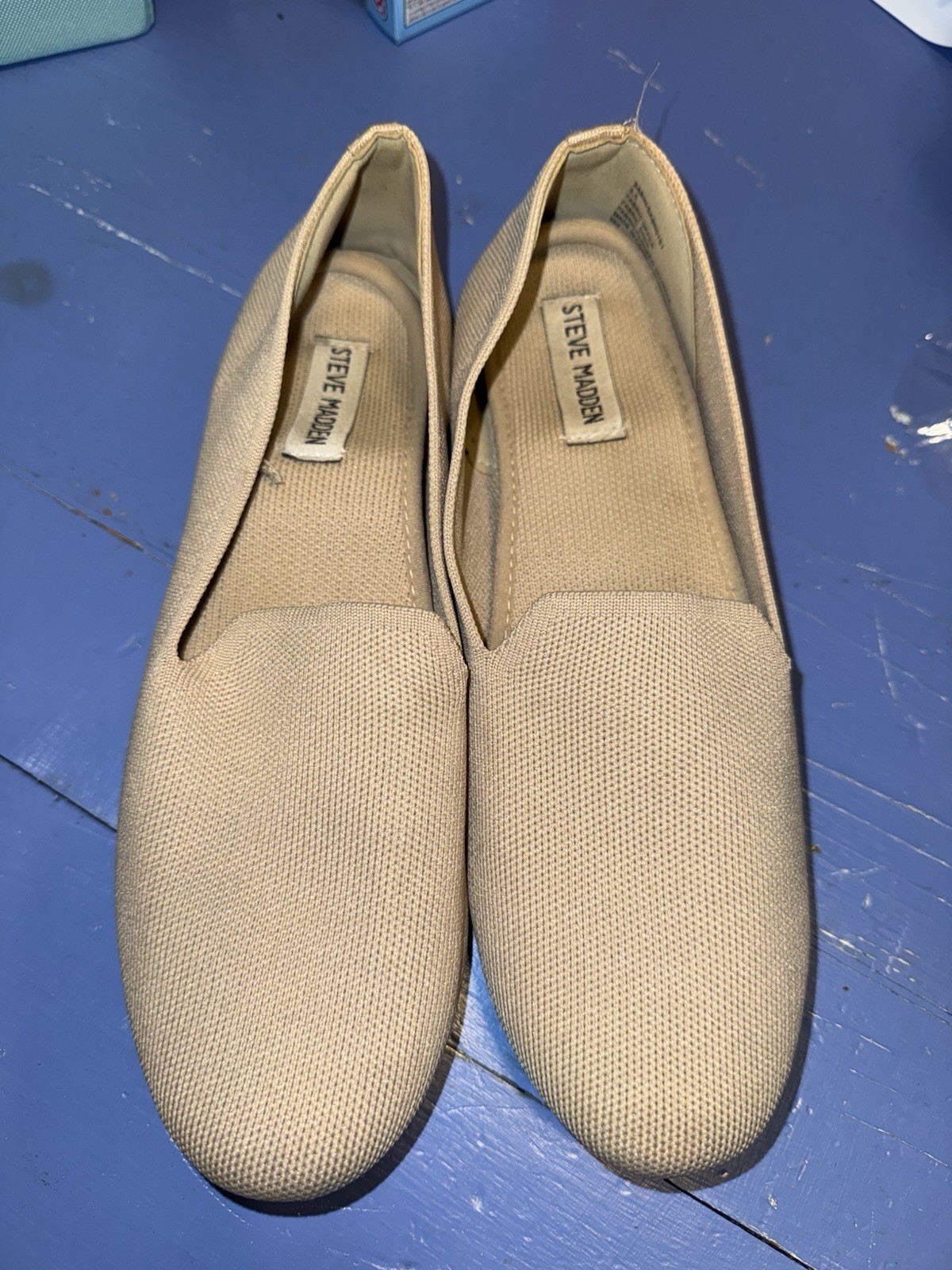 Steve Madden Shoes Womens Size 8.5 Sabin Loafers Fabric Slip On —Light Smudges