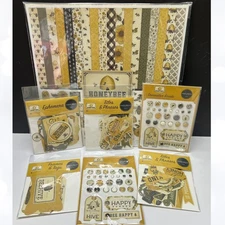 Carta Bella HONEYBEE Bee 12x12 Paper Kit Brads Ephemera Collection