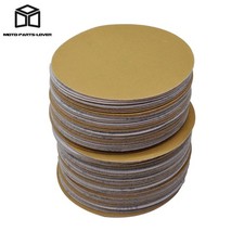 100 Pcs 320 Grit 5" NO-Hole Disc Hook Loop Pads Sanding Discs Flocking