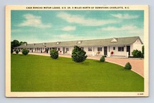 c1954 Casa Rancho Motor Lodge Motel US 29 North of Charlotte NC Postcard