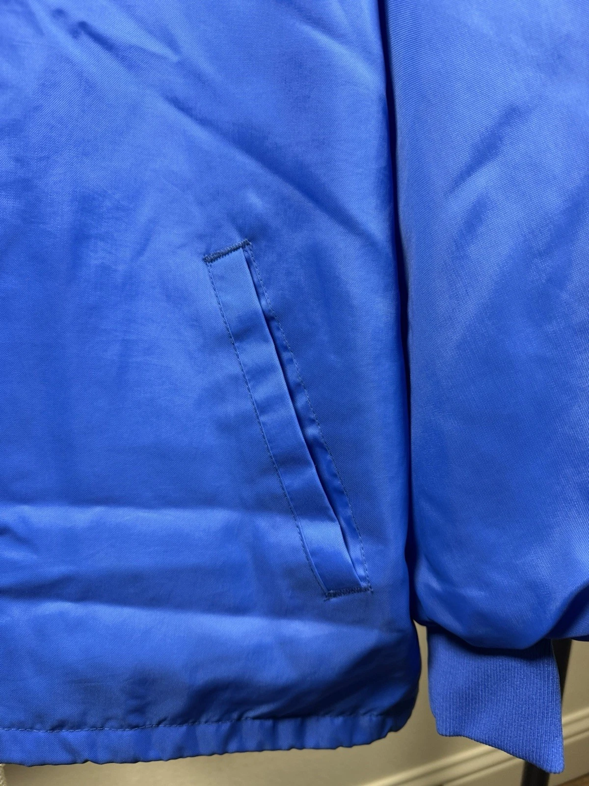 Vintage WestArk Men’s 2XL Blue Nylon Coach Jacket Marine Corps Logo Snap Front - product detail image 9