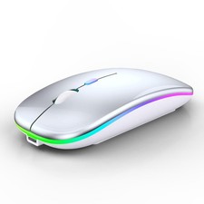 Wireless Bluetooth Mouse Rechargeable Laptop Mice with LED Lights Silent Slim...