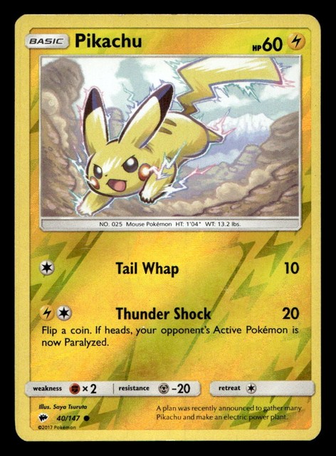 Pikachu [Reverse Holo] #40 (Burning Shadows (2017))