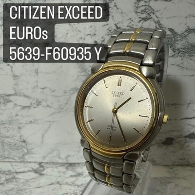CITIZEN EXCEED EUROs 5639 F60935 Y Watch Timepiece Silver Gold BiColor