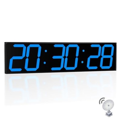28.4''Large Digital Wall Clock,Automic Digital Clock with Alarm,Clendar Blue
