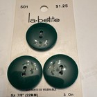 La.Betite 501 Green Round 2-Hole Flat Plastic Buttons 7/8in (22mm) 3 Pack — photo 3