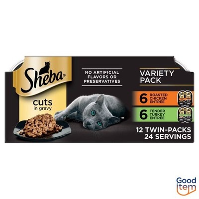 Sheba Perfect Portions Cuts in Gravy Chicken and Turkey Flavor  - 2.64oz/12ct