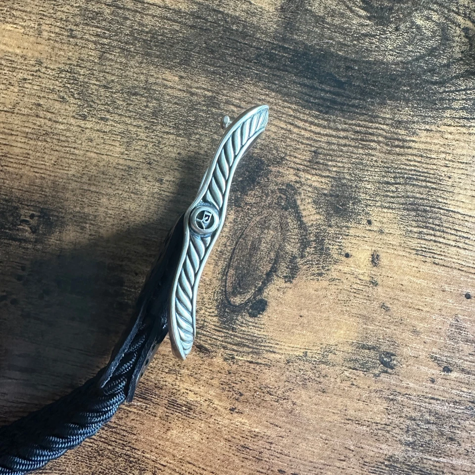 David Yurman Hebilla de Cable Marítimo con Cinturón Tejido Negro - 32" - 36" - ENVÍO GRATUITO Foto 3 de 4