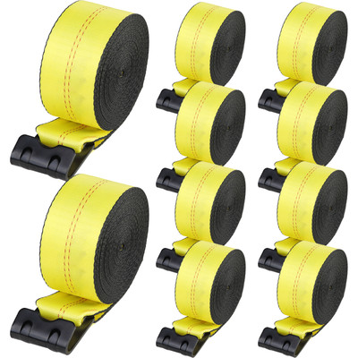 Truck Straps 4''x40' Winch Strap with Flat Hook for Towing 10 Pack Yellow