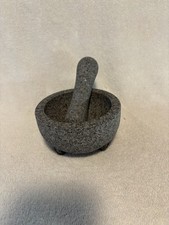 Vtg Granite Black/Gray Stone Mortar & Pestle
