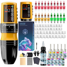 POSEIDON Wireless Tattoo Pen Kit with 20Pcs Tattoo Cartridge Needles 11Pcs Ink 2