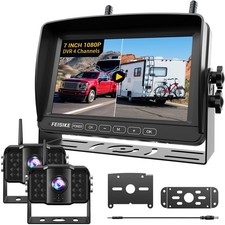 2 Wireless Backup Camera with 7" 1080p Monitor, RV Backup Camera for Furrion Pre