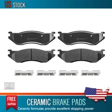Front Ceramic Brake Pads w/Hardware Fit for Dodge Ram 1500 Durango