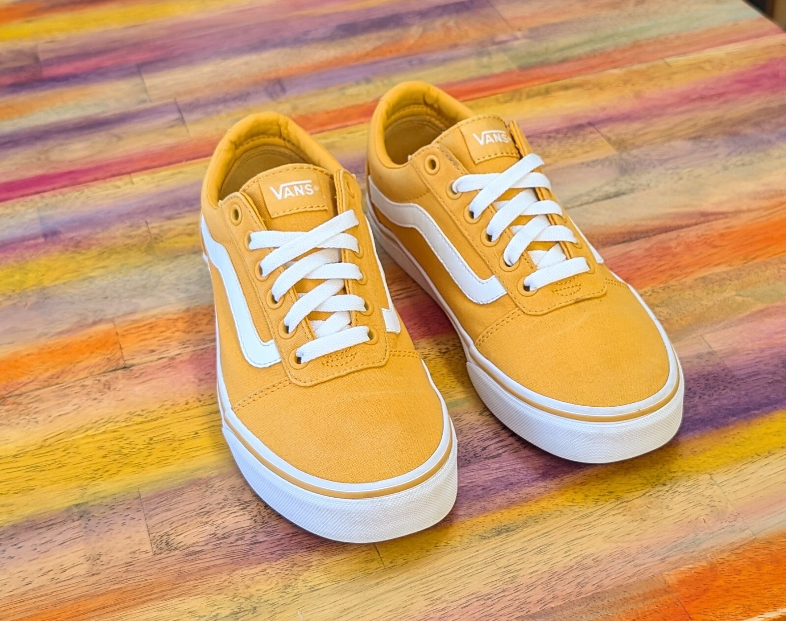 👟VANS WARD Canvas shoes Yellow AUTHENTIC US size Women's GREAT