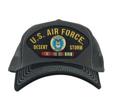 US Air Force Desert Storm Ribbon Gray Mesh Cap