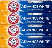 Arm & Hammer Advance White Toothpaste, Clean Mint, 6oz, Pack of 4