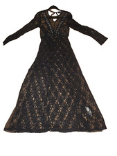 Forever 21 long black lace dress Sz Small