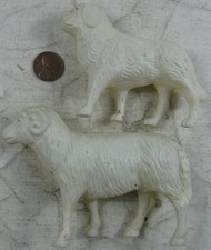 2 Vintage 1930's Celluloid Ram Sheep and Dog CV