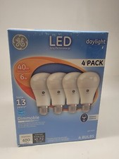 4 GE HD Light 40-Watt Frosted White Daylight A19 LEDs 1600 lumens