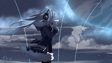 Anime manga headphones girls mizushirazu sky closed eyes Playmat Game Mat Desk