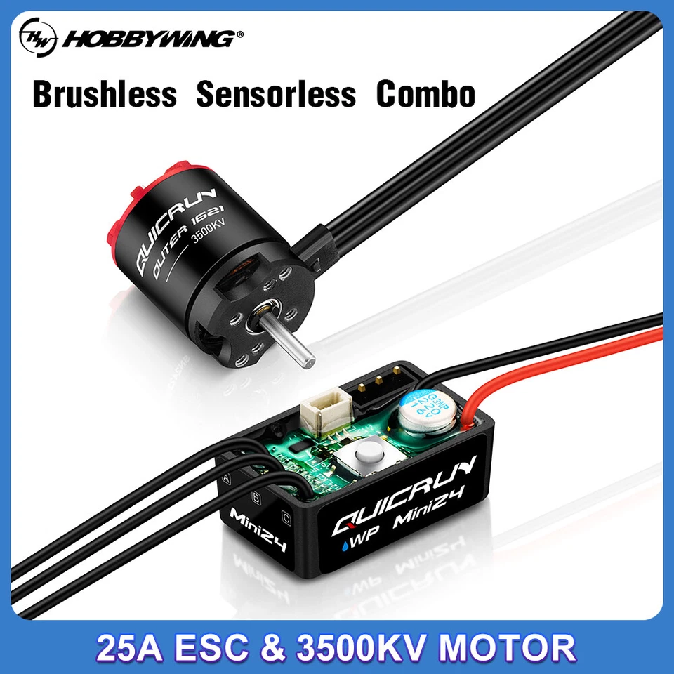 HOBBYWING QUICRUN WP-MINI24 25A ESC 1621SL 3500KV Motor For 1/24 Crawler Car - Image 3 of 4