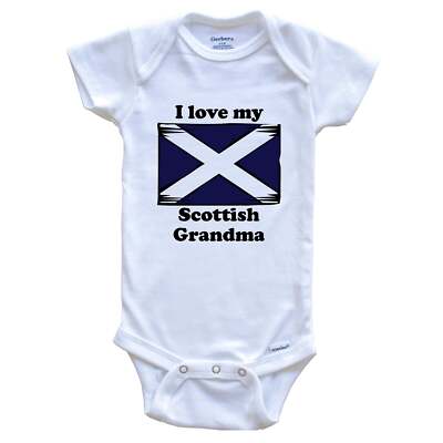 I Love My Scottish Grandma Scotland Flag Grandchild One Piece Baby Bodysuit
