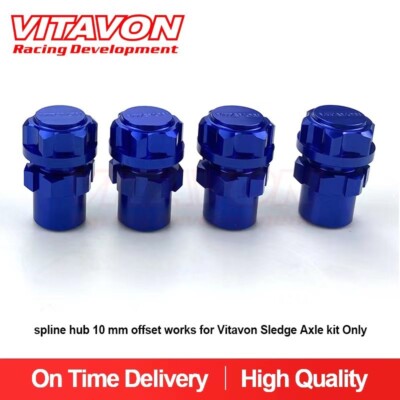 Vitavon V2 CNC Alu#7075 Spline Hub with 10mm offset for Traxxas Sledge Blue