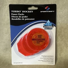 Sportcraft Turbo Air Hockey Power Pucks Set of 3 Two Round One Octagonal Orange