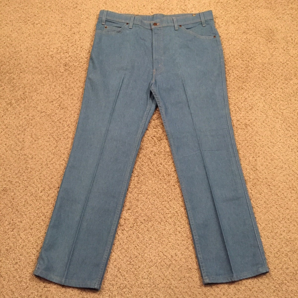 Levis Action Jeans Mens Size 40 Blue Straight Leg Vintage 50/50 Blend USA  37x30