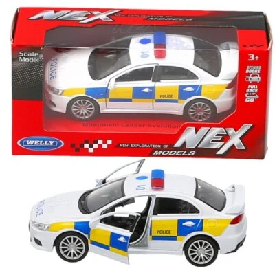 PADGETTS UK Police Vehicle Toy Car Mitsubishi Lancer Evolution 1:34 Kids Childrens Gift