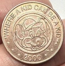 2000 COPPER CHUCK E CHEESE TOKEN collectible Pizza Time Theatre Showbiz