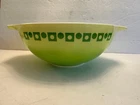 Pyrex Mixing Bowl 444 Cinderella Green Dots Squares Design Kitchen Vintage