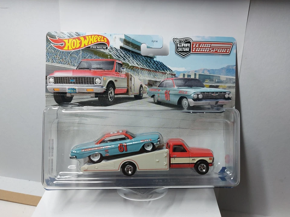 HOT WHEELS Hotwheels 1/64 🇨🇵 Team Transport 1961 Impala + 72 Chevy Ramp Truck #54