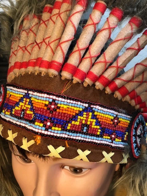 Indian Headdress Native American Feather Head Dress Rainbow Multicoloured - Image 4 of 4