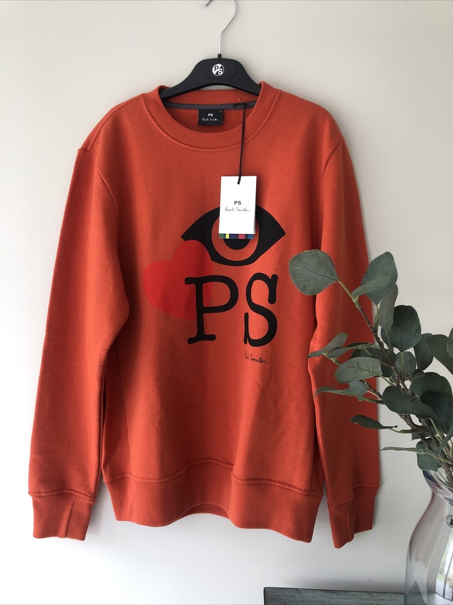 Designer Paul Smith Orange 'Eye Love PS' Sweatshirt S BNWT £100