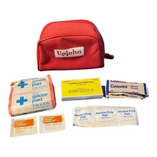Vintage Detroit First Aid Co Upjohn First Aid Kit In Bag Bandaids Michigan