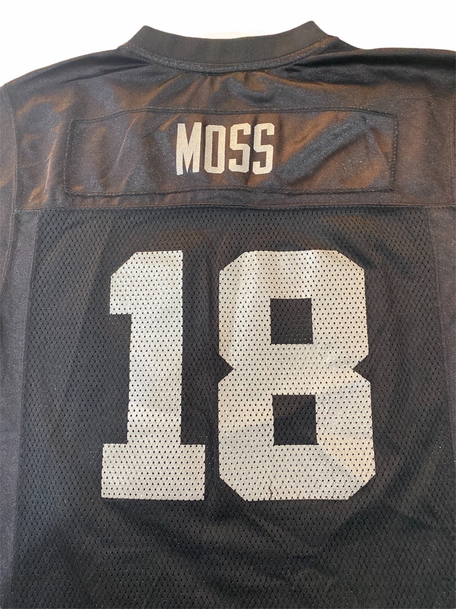 Preowned Reebok Nfl Oakland Raiders #18 Randy Moss Youth Jersey