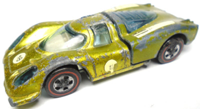 1970 HOT WHEELS REDLINE #18 PORSCHE 917 GREEN 1:64 DIECAST 2 5/8'' CAR REAR OPENS